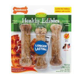 Nylabone Healthy Edibles AllNatural Long Lasting Bacon Flavor Chew Treats 3 Count, Bacon, 1ea/SMall/Regular