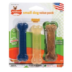 Nylabone Healthy Edibles and Flexi Chew Value Pack Flexi  Edibles, Variety, 1ea/XS/Petite 3 ct