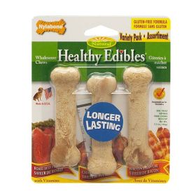 Nylabone Healthy Edibles AllNatural Long Lasting Chew Treats Variety Pack 3 count, 1ea/Petite  Up To 15 lb