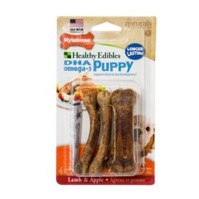 Nylabone Healthy Edibles Puppy Natural Long Lasting Dog Chew Treats Lamb  Apple, 1ea/XS/Petite 4 ct