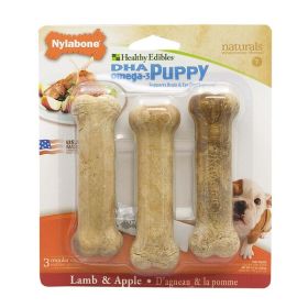 Nylabone Healthy Edibles Puppy Natural Long Lasting Dog Chew Treats Lamb  Apple, 1ea/SMall/Regular 3 ct