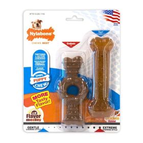 Nylabone Just for Puppies Teething Chew Ring Bone  Toy Flavor Medley  Chicken Flavor, 1ea/XS/Petite 2 ct