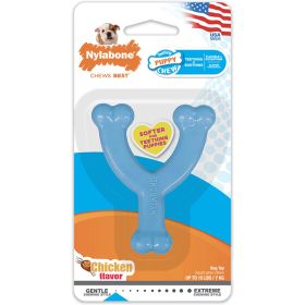 Nylabone Puppy Chew Toy Wishbone Puppy Blue Original, Chicken, 1ea/XS/Petite 1 ct