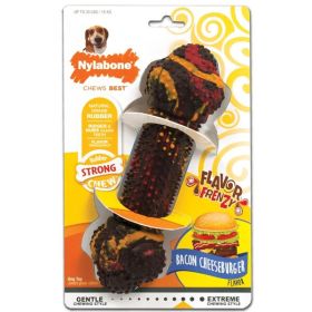 Nylabone Flavor Frenzy Strong Chew Toy Dog Toy Bacon  Cheeseburger, 1ea/Medium/Wolf 1 ct