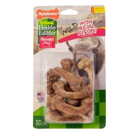 Nylabone Healthy Edibles WILD Natural Long Lasting Bison Flavor Dog Chew Treats Wild Bone, 1ea/SMall/Regular 8 ct