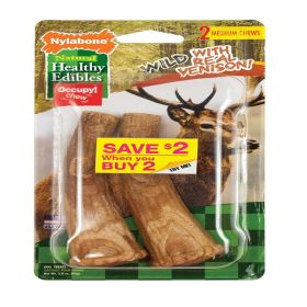 Nylabone Healthy Edibles WILD Antler Natural Long Lasting Venison Flavor Dog Chew Treats Antler, 1ea/Medium/Wolf 2 ct