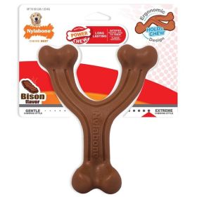 Nylabone Ergonomic Hold  Chew Wishbone Power Chew Durable Dog Toy Adult Dog Ergonomic, Bison, 1ea/Large/Giant 1 ct