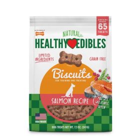 Nylabone Healthy Edibles Biscuits Grain Free Dog Treats Salmon, 1ea/12 oz