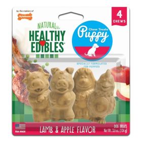 Nylabone Healthy Edibles Puppy Natural Long Lasting Dog Chew Treats Lamb  Apple, 1ea/SMall/Regular 4 ct