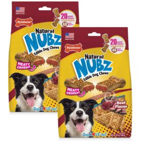 Nylabone Nubz Meaty Center Natural Long Lasting Edible Dog Chews 20 count, 1ea/SMall  Up To 30 lb