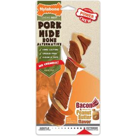 Nylabone Power Chew Alternative Pork Hide Bone Pork Hide, Bacon  Peanut Butter, 1ea/Large/Giant 1 ct