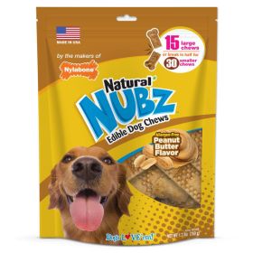 Nylabone Nubz Natural Dog Treats  AllergenFree Peanut Butter Flavor 15 Count, 1ea/Large