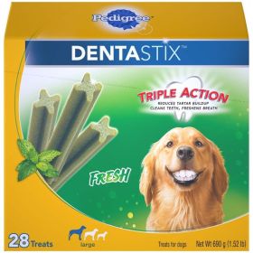 Pedigree DENTASTIX Mint Fresh Flavor Dog Dental Treat 24.3 oz 28 Count Large