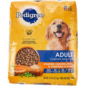 Pedigree Complete Nutrition Adult Dry Dog Food Roasted Chicken, Rice,  Vegetable, 1ea/27 lb