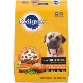 Pedigree Complete Nutrition for Big Dogs Large Breed Adult Dry Dog Food Roasted Chicken, Rice,  Vegetable, 1ea/40 lb