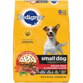 Pedigree Complete Nutrition Small Breed Adult Dry Dog Food Grilled Steak  Vegetable, 1ea/14 lb