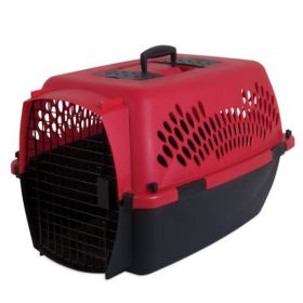 Aspen Fashion Pet Porter Dog Kennel Hard-Sided Deep Red, Black 26 in