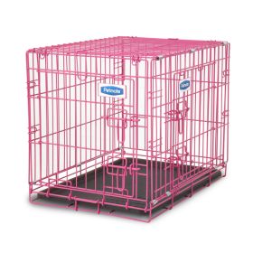 Petmate Puppy 2-Door Training Retreat Kennel Hard-Sided Pink 24 in