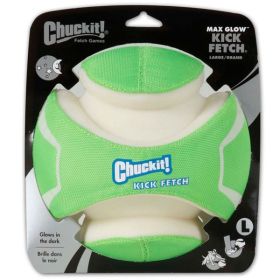 Chuckit! Kick Fetch Dog Toy Max Glow Green, White Large