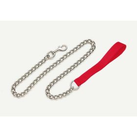 Titan Chain Dog Leash with Nylon Handle Red 3 mm x 4 ft